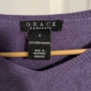 Cashmere V-Neck Lavender  Sweater - S
